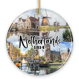 OrnamentallyYou - Picturesque Netherlands Heritage Christmas Ornament Dutch Culture Travel Souvenir Gift Version 1 - Multi-colored