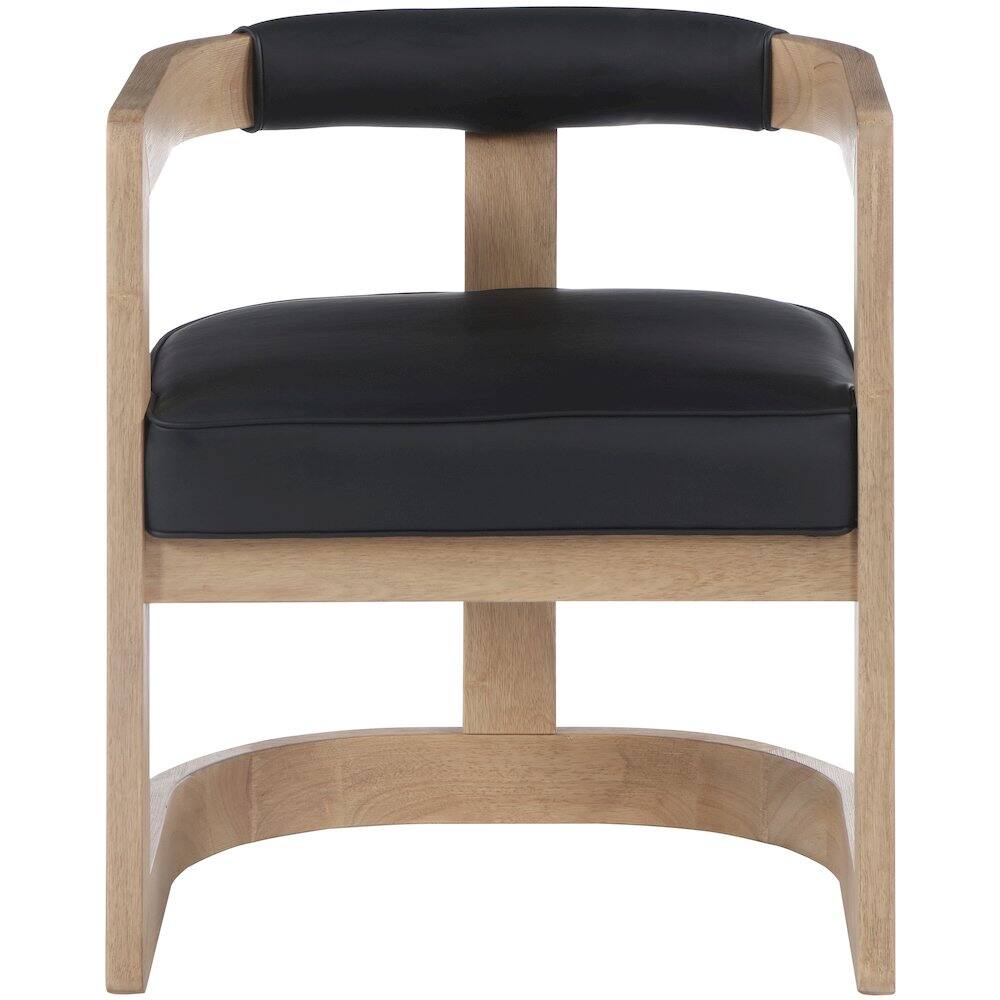 Alt View 2. Meridian Furniture - Manchester Black Vegan Leather Dining Chair - Black.
