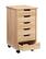 Alt View 13. Linon Home Décor - Monte Six-Drawer Rolling Storage Cart - Natural.