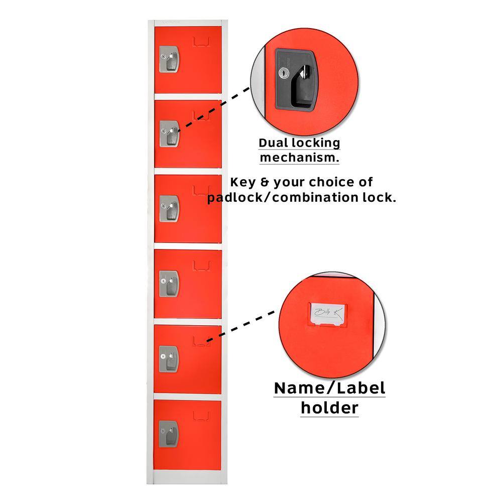 Dual locking mechanism. Key & your choice of padlock/combination lock. Name/Label holder.