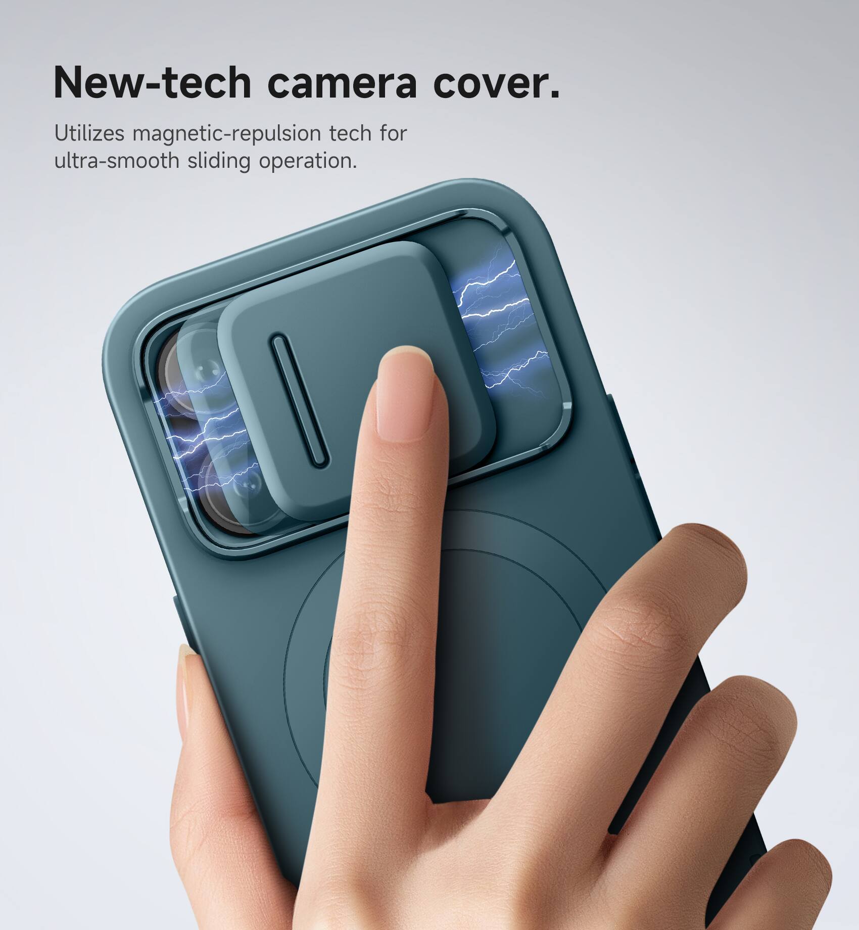 New-tech camera cover.  
Utilizes magnetic-repulsion tech for ultra-smooth sliding operation.