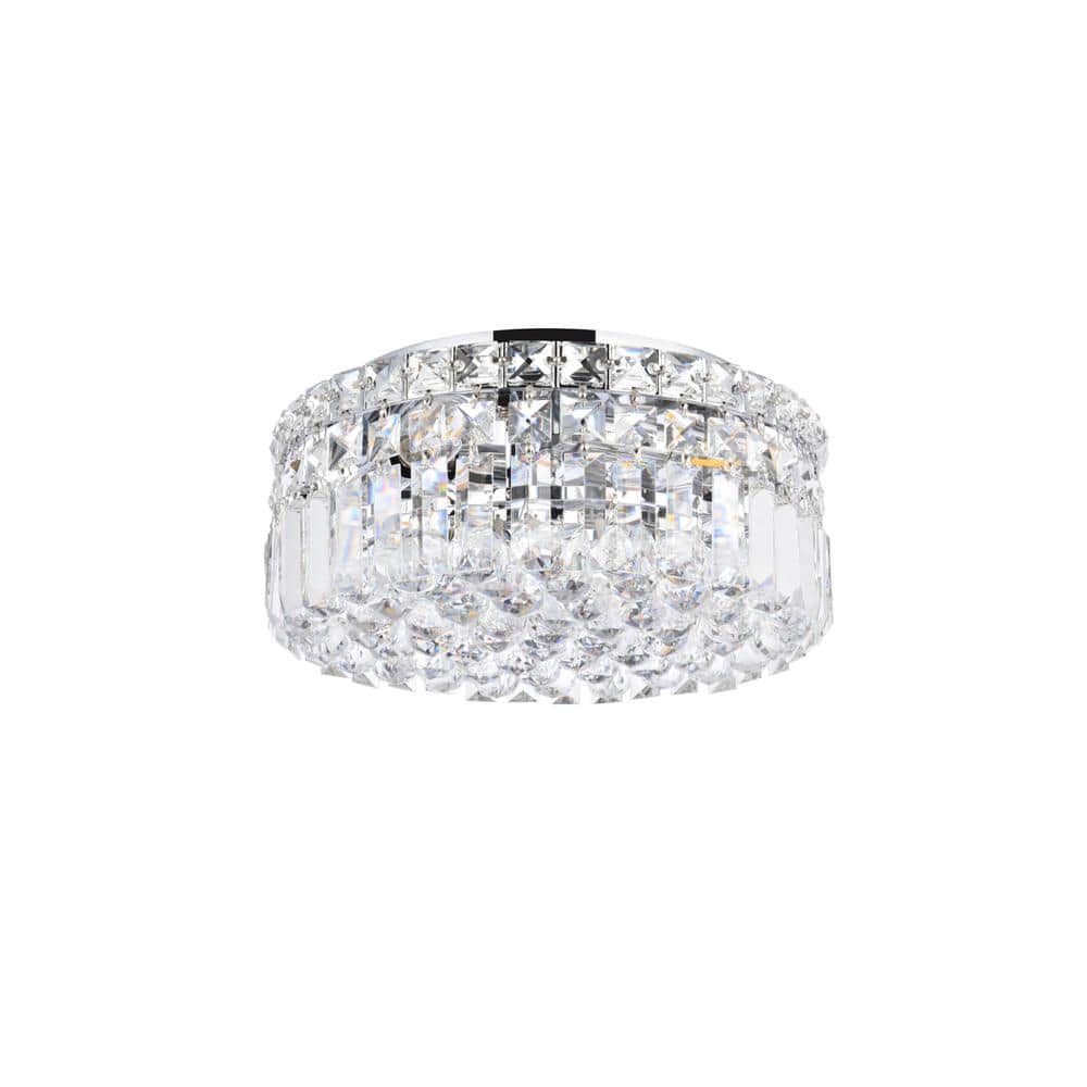 Elegant Lighting - Maxime 4 light Flush Mount Clear Royal Cut Crystal - Chrome