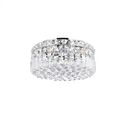 Front. Elegant Lighting - Maxime 4 light Chrome Flush Mount Clear Royal Cut Crystal - Chrome.