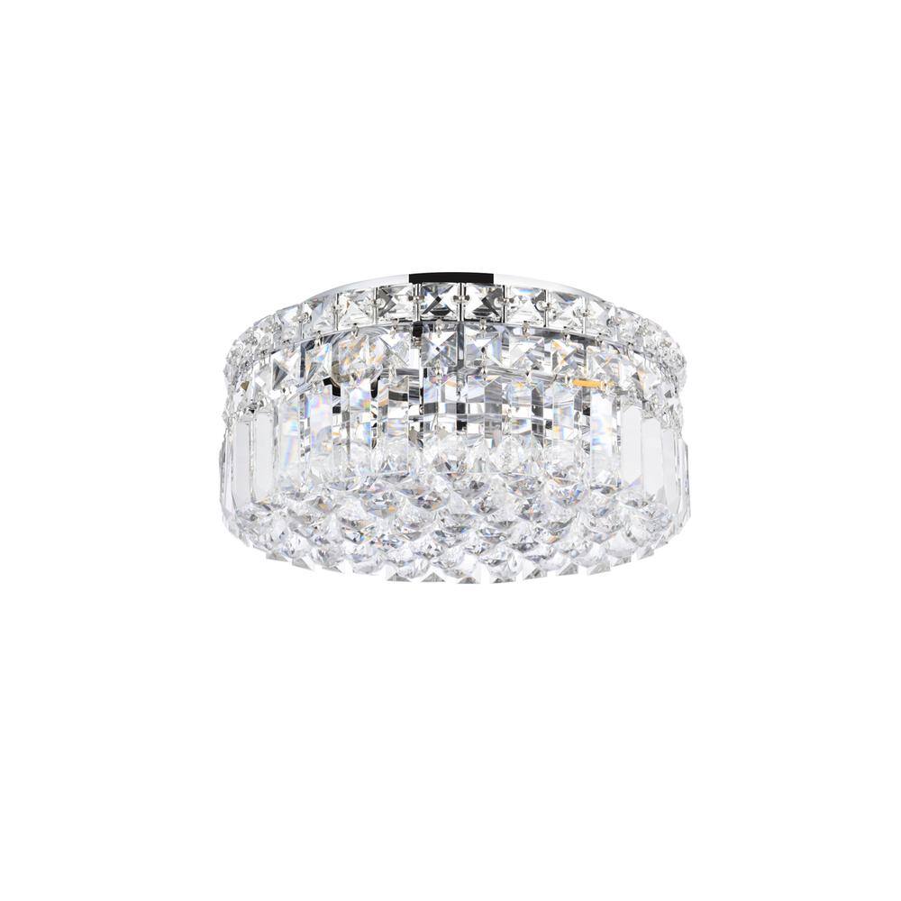 Front. Elegant Lighting - Maxime 4 light Chrome Flush Mount Clear Royal Cut Crystal - Chrome.
