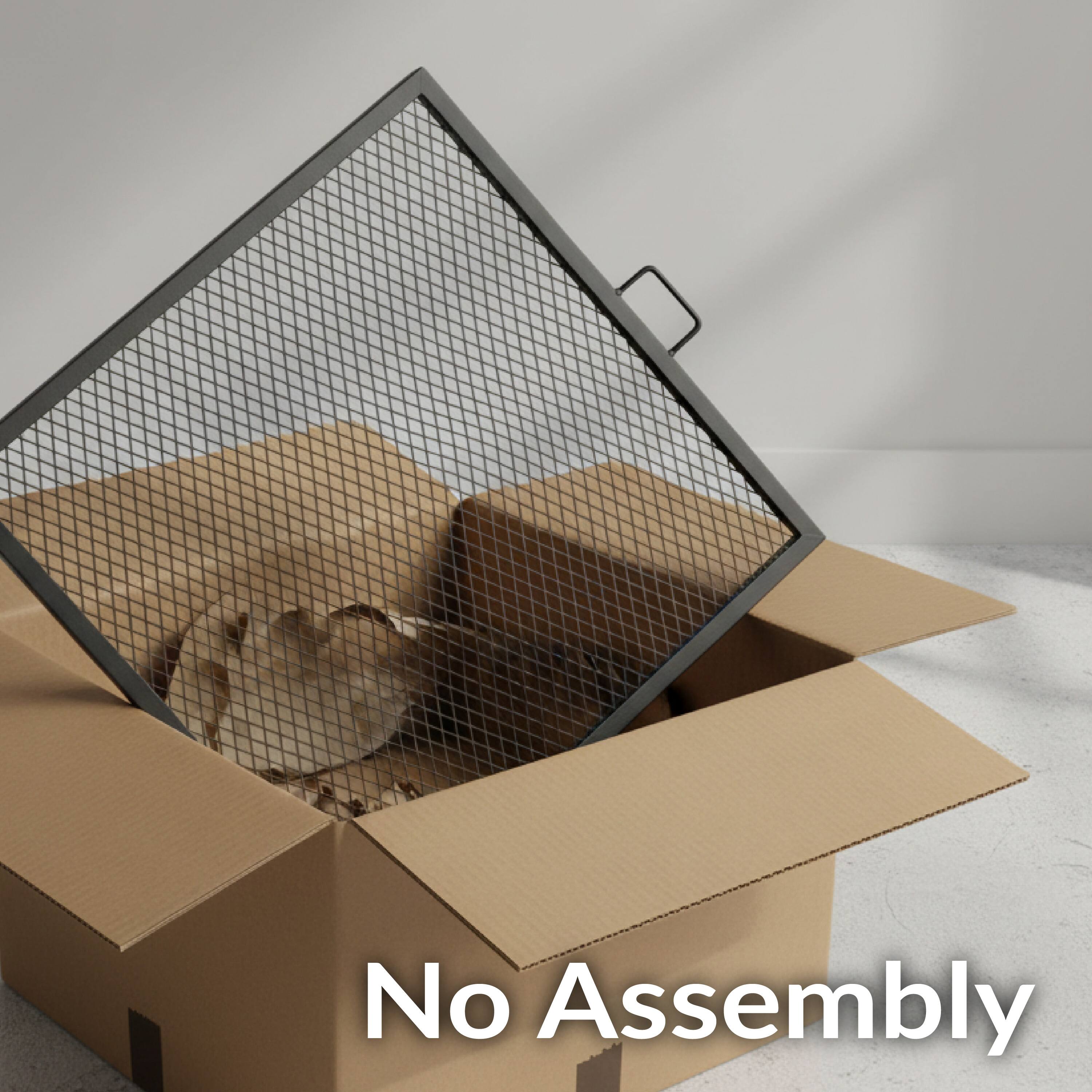 Alt View 4. Sunnydaze - 40 in Square Steel X-Marks Fire Pit Cooking Grill with Handles - Black.