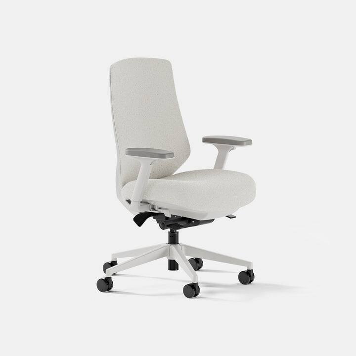 Angle. Branch Furniture - Ergonomic Chair Pro – Premium Office Seating with 14 Points of Adjustment & Dynamic Lumbar Support - White / Mineral.