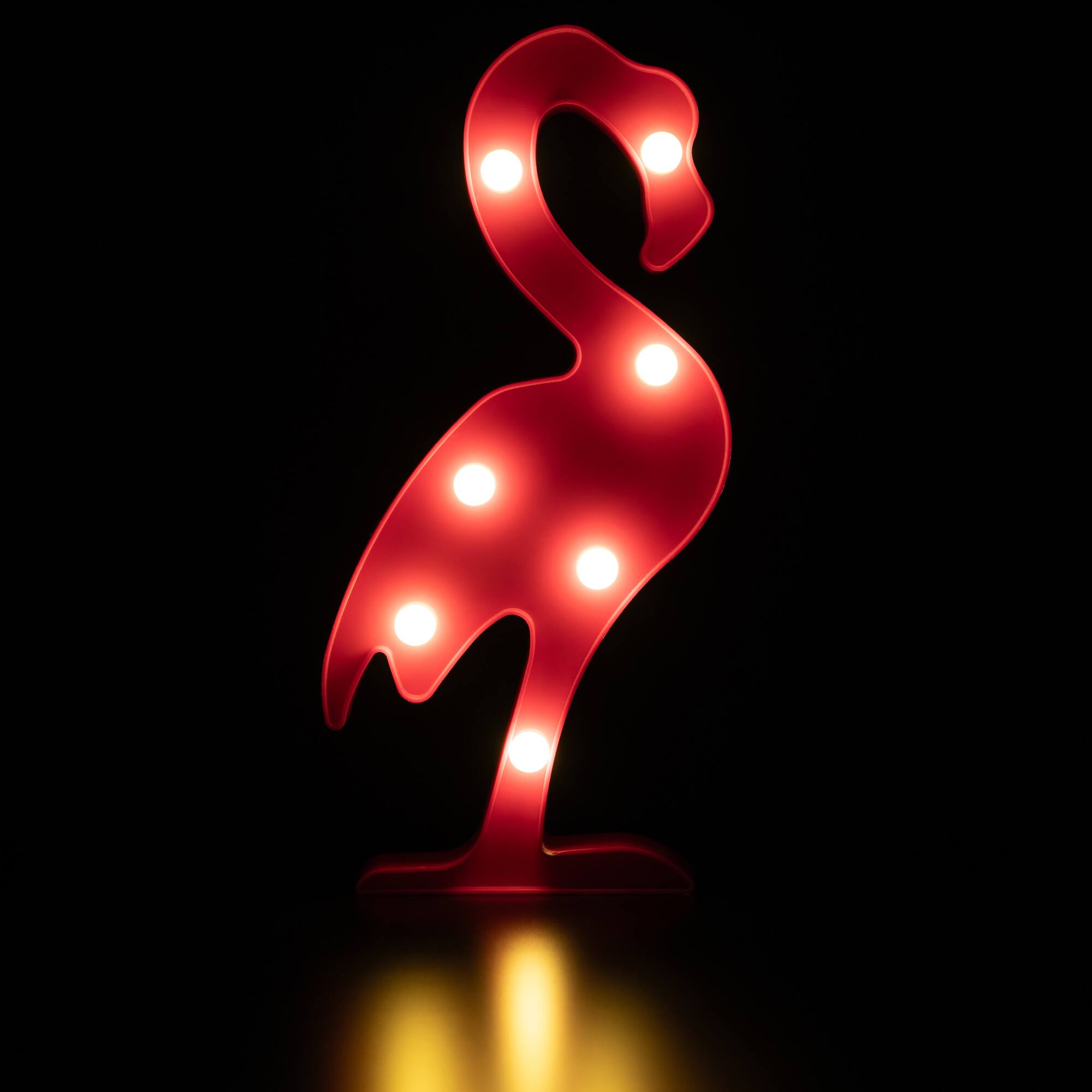 Front. Northlight - LED Lighted Flamingo Marquee Wall Art - 11.75" - Pink - Pink.