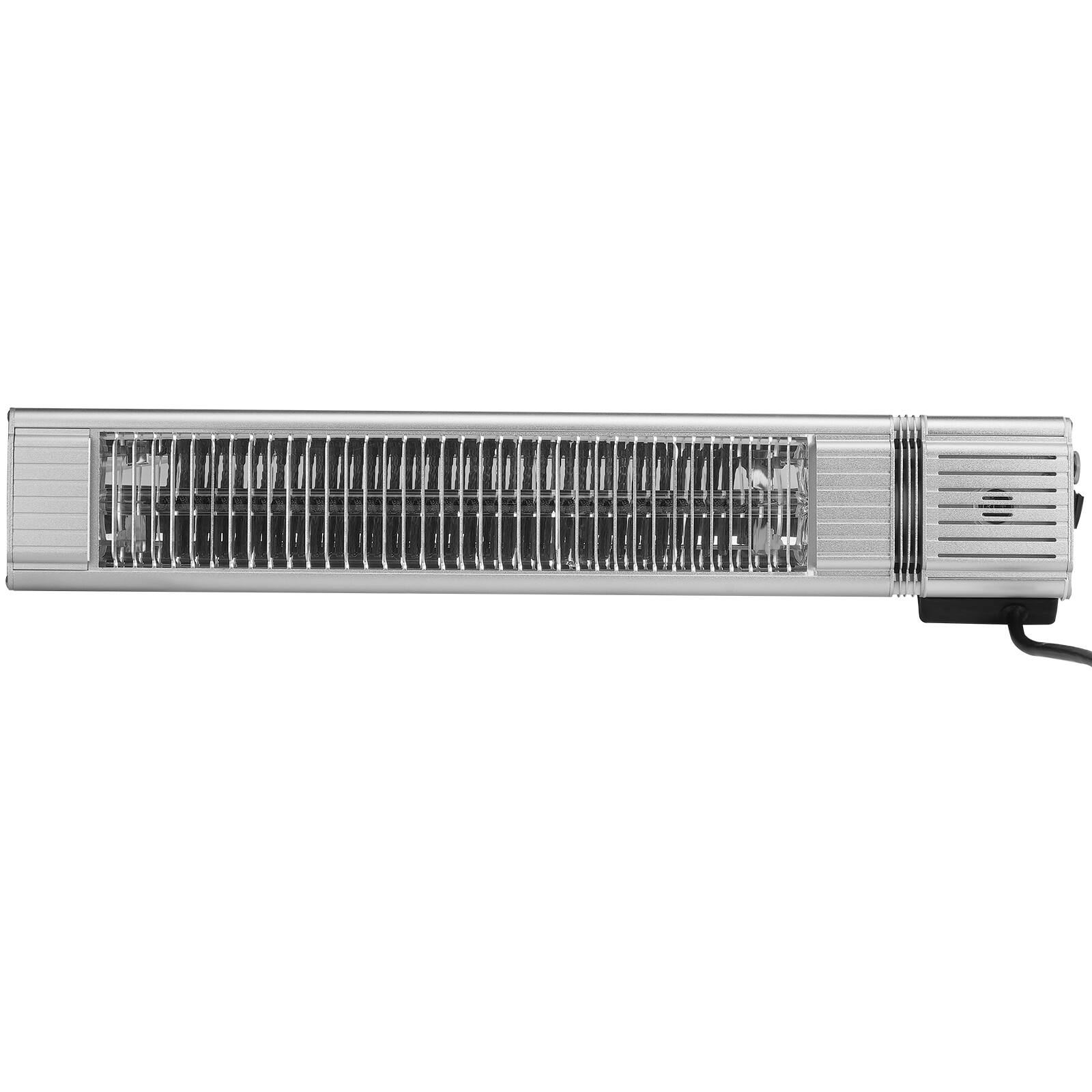 Alt View 5. VEVOR - Infrared Heater, 1500W Remote Control Electric Space Infrared Heater, IP65 Protection Carbon Infrared Outdoor Heater - Silver.
