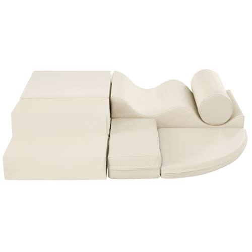 Akoasm - 6 in 1 Soft Play Equipment Climb and Crawl Playground for Kids - White