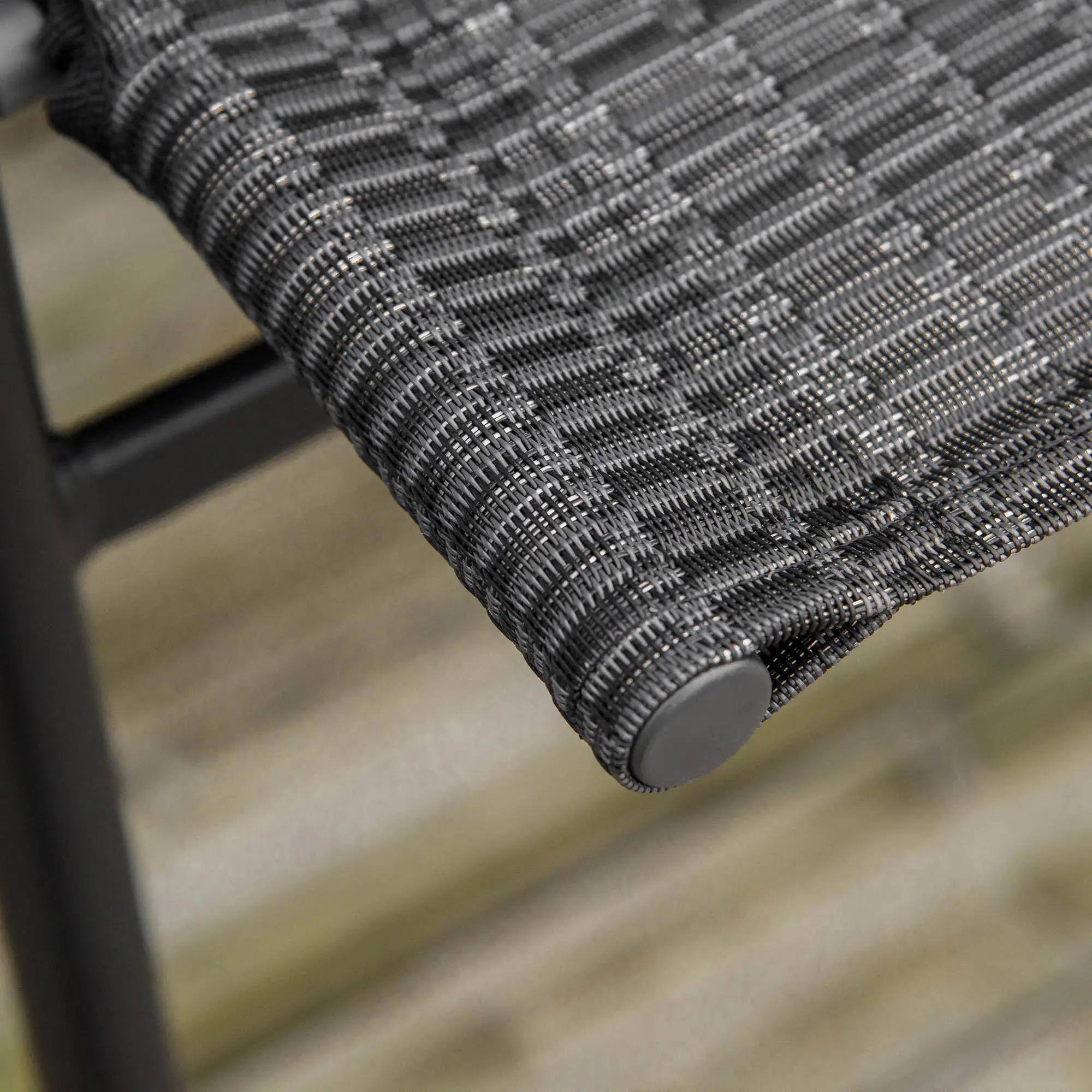 Alt View 1. Resenkos - Resenkos 4 Pieces Outdoor Patio Dining Furniture Set, Two Folding Chairs, A Dining Table, Glass , Black - Black.