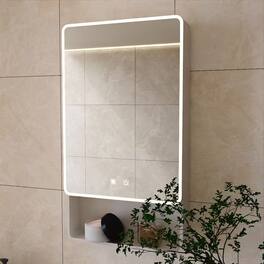 Anysun - LED Bathroom Medicine Cabinet with Single-Color Warm Light – Anti-Fogging, Easy to Install Cabinet (19.69" x 35.43") - White
