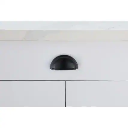 Front. Elegant Decor - Atticus 3" Center to Center Matte Black Cup Bar Pull Multipack (set of 10) - Matte Black.