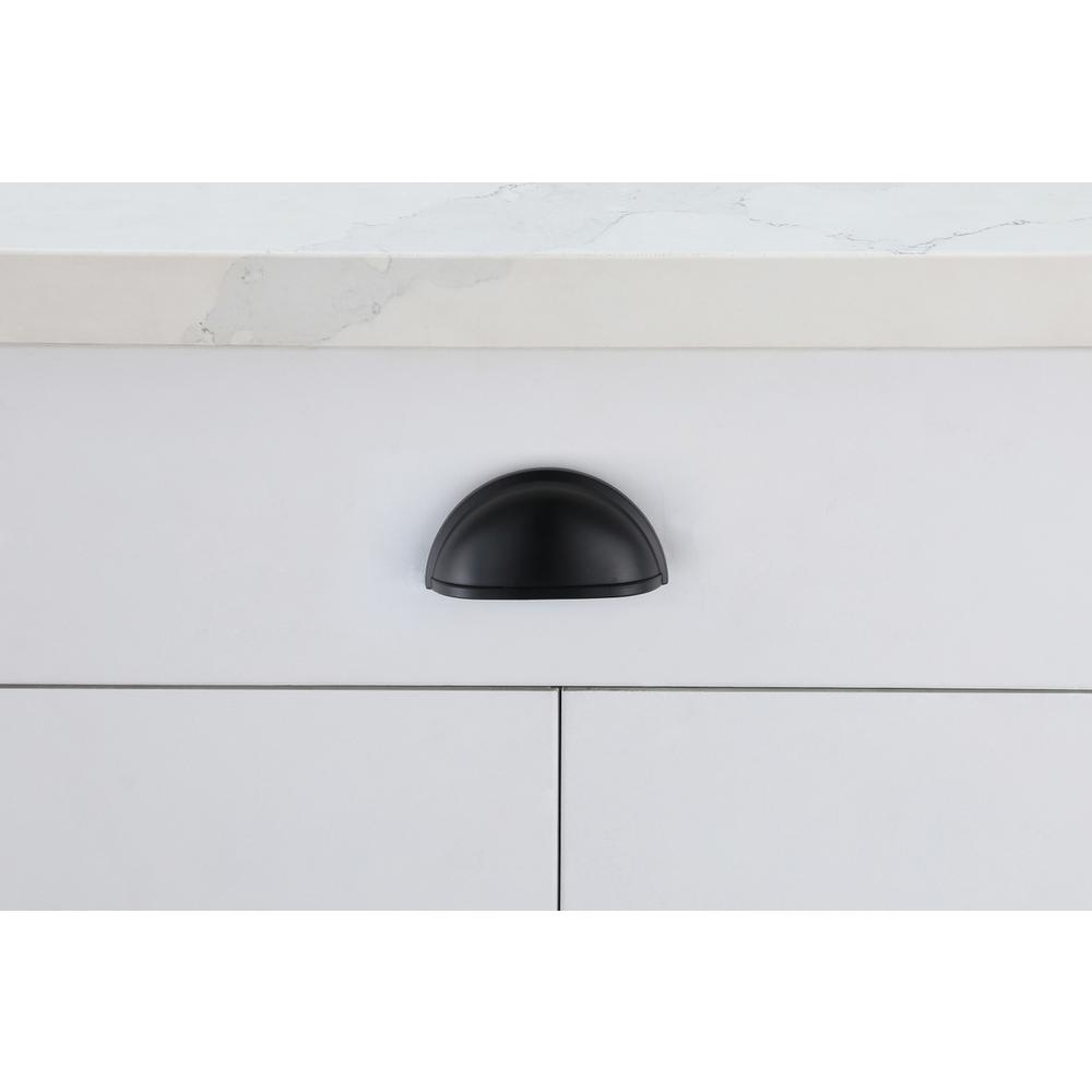 Front. Elegant Decor - Atticus 3" Center to Center Matte Black Cup Bar Pull Multipack (set of 10) - Matte Black.