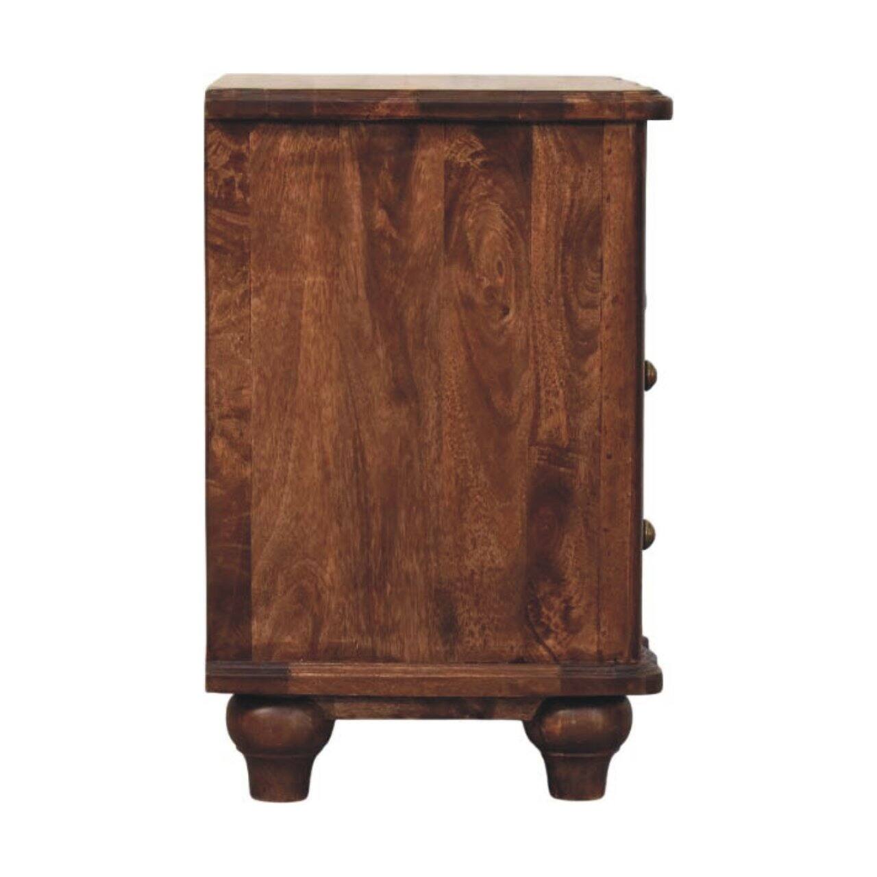 Alt View 7. Artisan Furniture - Artisan Furniture Solid Wood 2-Drawer Bedside with Open Shelf - Brown.