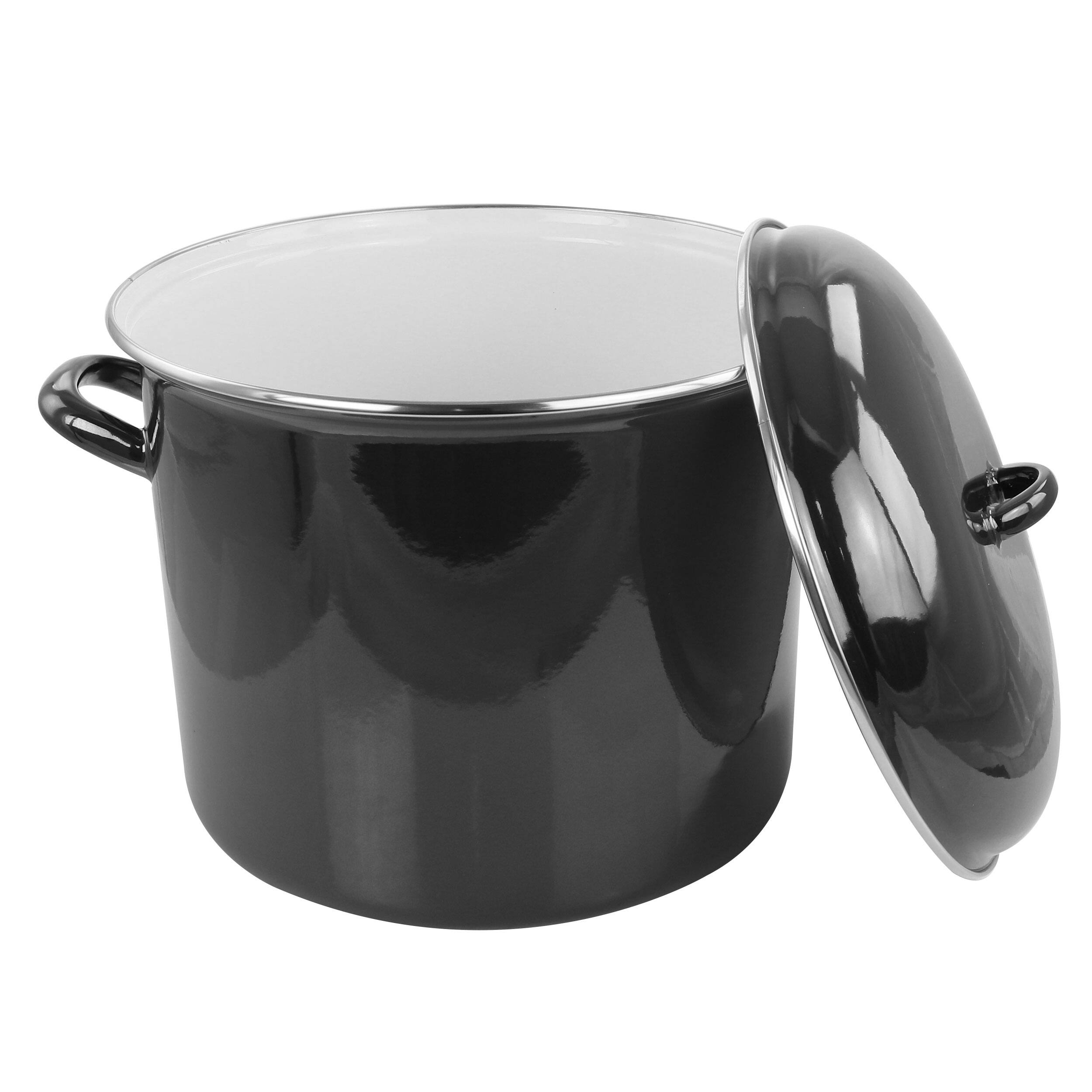 Alt View 1. Gibson - Gibson Home 12 Quart Enamel on Steel Stock Pot with Lid - Black.