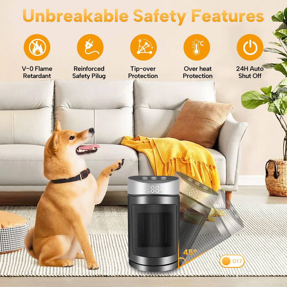 Unbreakable Safety Features

- V-0 Flame Retardant
- Reinforced Safety Plug
- Tip-over Protection
- Overheat Protection
- 24H Auto Shut Off