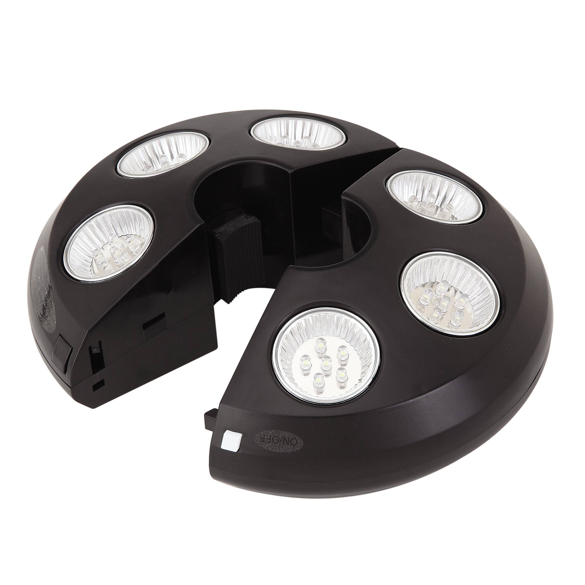 Left. Mondawe - 8" Round Umbrella Light 36 LED Lights - Black.
