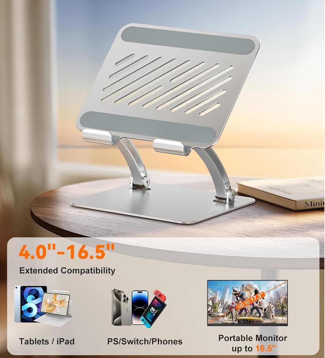 Mini 4.0"-16.5" Extended Compatibility 8 Tablets / iPad PS/Switch/Phones to 17.3" Portable Monitor up to 16.5"