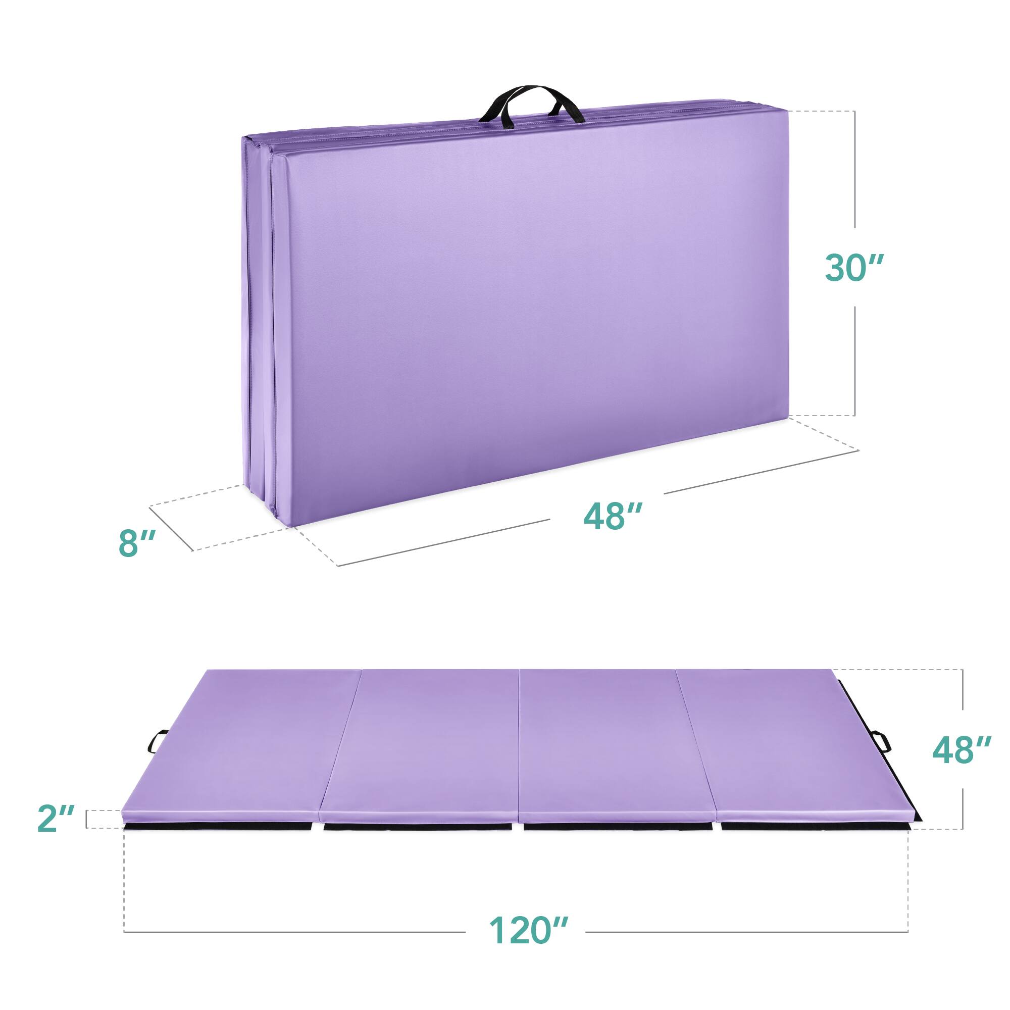 The dimensions of the object are:

- Length: 48"
- Width: 30"
- Height: 8"
- Thickness: 2"