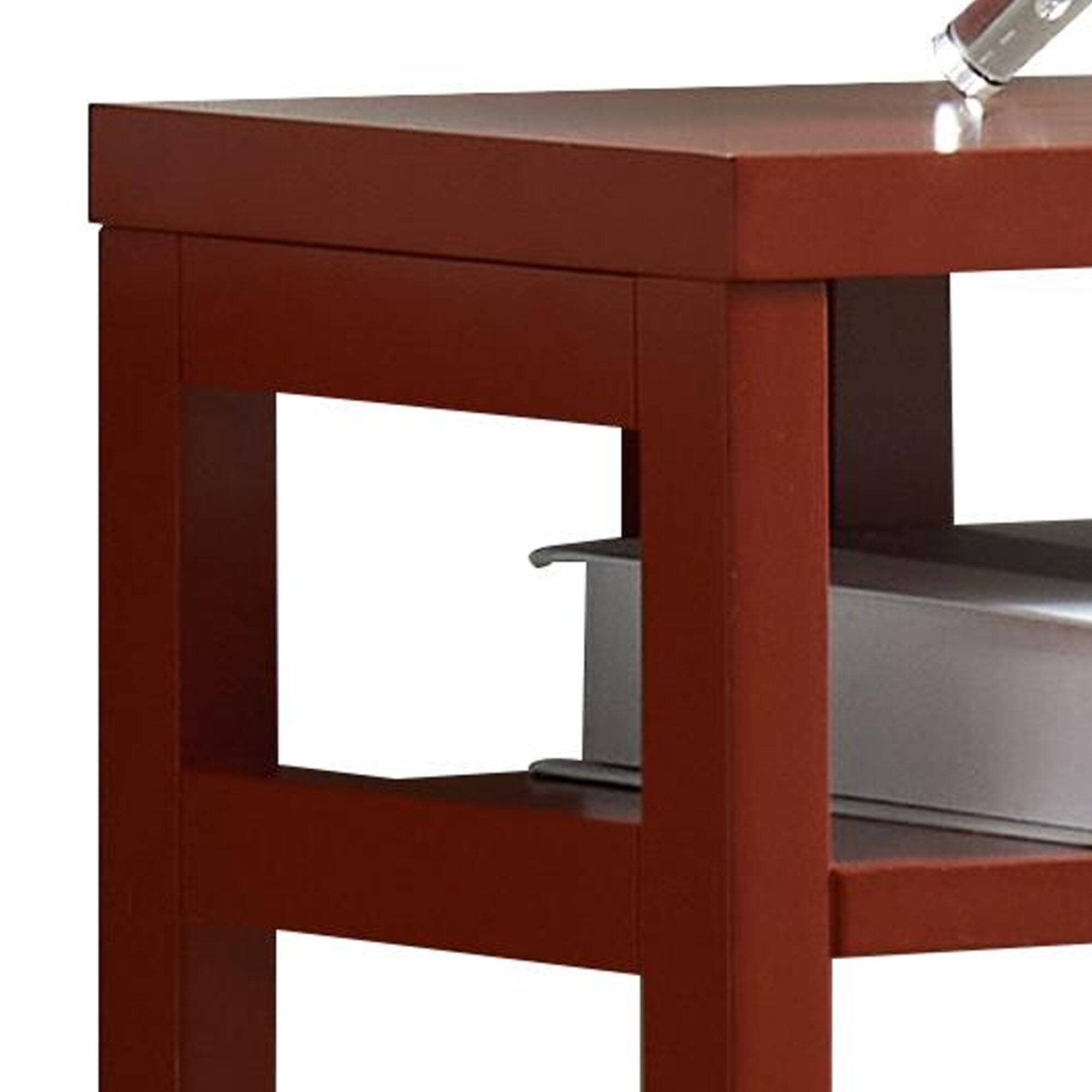 Back. Kings Brand Furniture - Kings Brand Furniture Bisbee Wood Console Table with 2 Open Storage Shelves - Red.