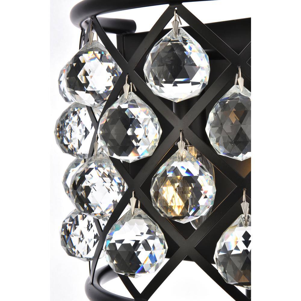 Alt View 2. Urban Classic - Madison 1 light Matte Black Wall Sconce Clear Royal Cut Crystal - Matte Black.