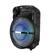 Left. QFX - Portable Rechargeable Bluetooth Speaker with 15” Subwoofer and 1.5” Tweeter with Party Lights - Black.