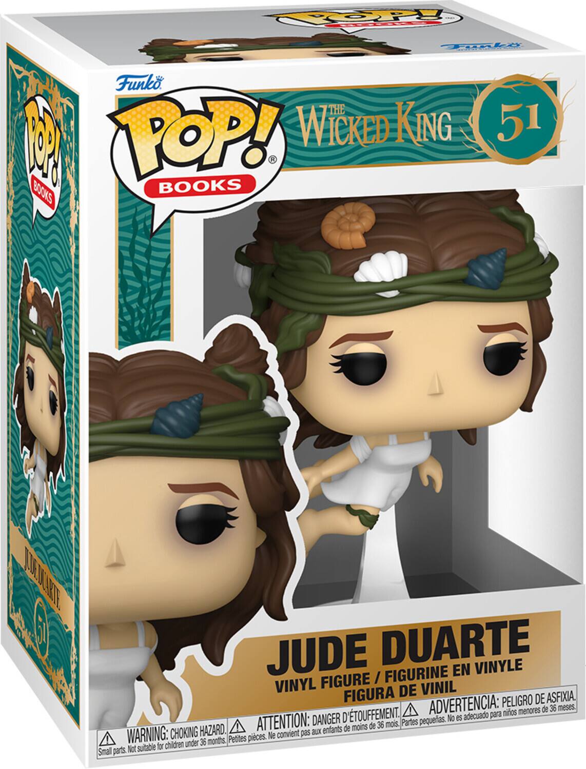 Funko POP! Books  
The Wicked King  
51  
Jude Duarte  
Vinyl Figure / Figurine en Vinyle / Figura de Vinil  

WARNING: CHOKING HAZARD.  
ATTENTION: DANGER D'ÉTOUFFEMENT.  
ADVERTENCIA: PELIGRO DE ASFIXIA.  
DANGER: No es adecuado para niños menores de 36 meses.  
Not suitable for children under 36 months.