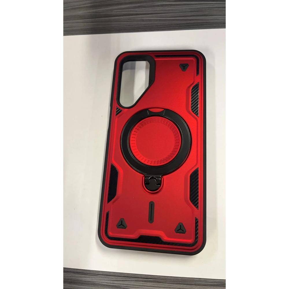Angle. Reiko - 360 Degree Rotating Magnetic Versatile Stand Red Compatible With Samsung Galaxy A25 - Red.
