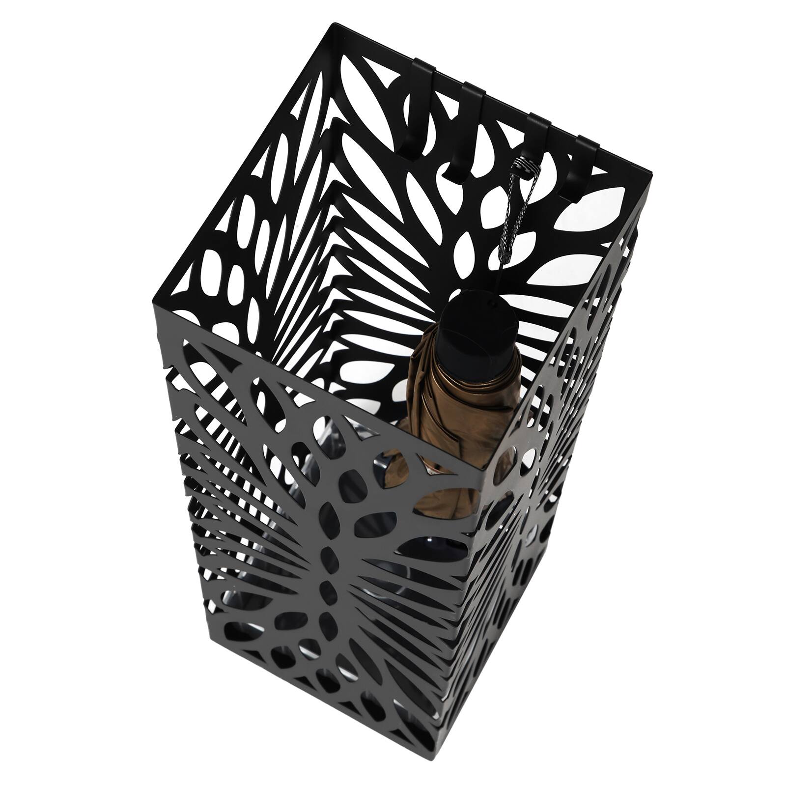 Back. Songmics Home - Umbrella Stand, Umbrella Holder for Entryway, Steel Square Umbrella Rack Organizer Freestanding - Black.