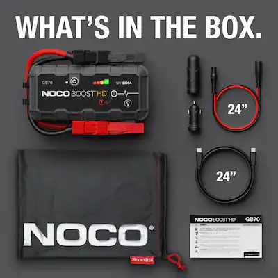 noco booster box Boost GB50: 1500A UltraSafe Jump Starter 12V Lithium Battery Pack, Portable Jump Box, Power Bank & Jumper Cables - for 7.0L Gas and 4.5L Diesel Engines proof design with spark NOCO Boost HD GB70 Jump