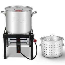 FEASTO - 60QT Seafood Boil Pot Kit - Silver