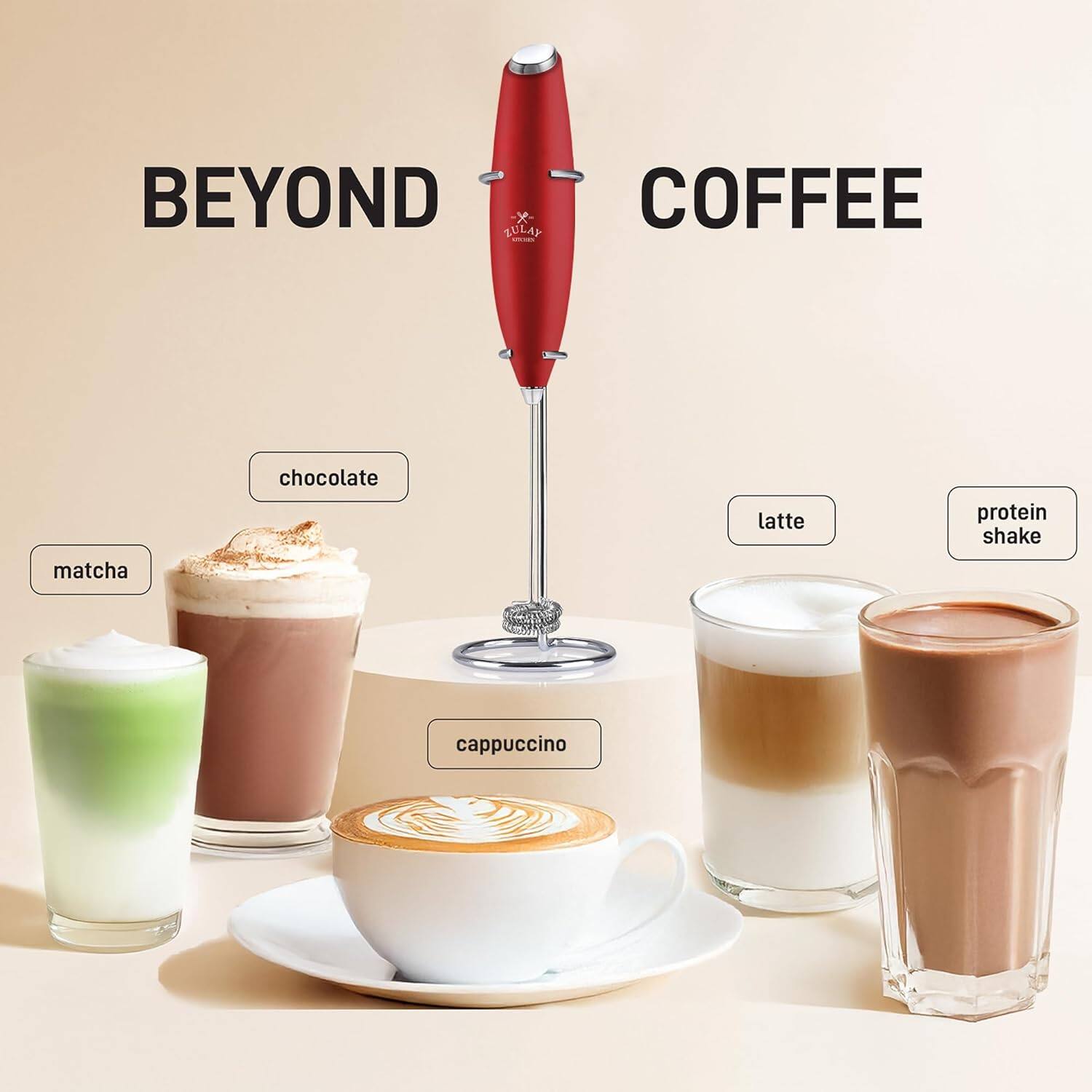 BEYOND COFFEE

matcha  
chocolate  
cappuccino  
latte  
protein shake