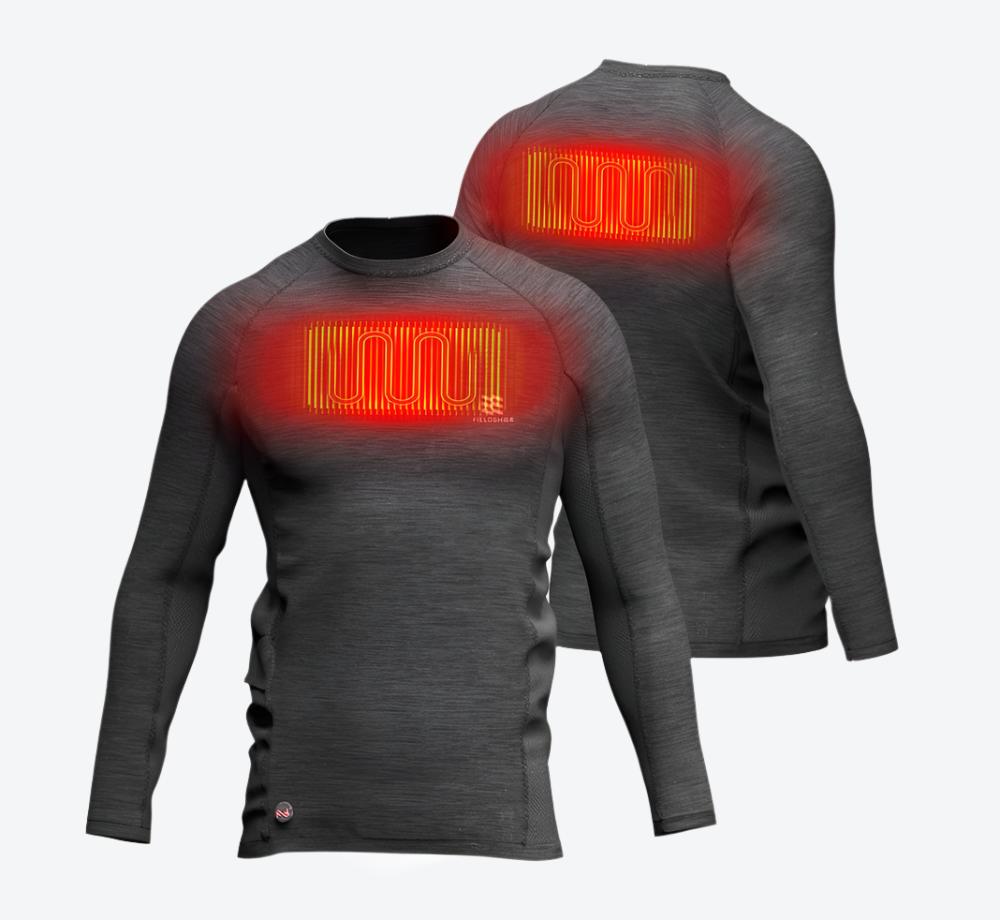 Alt View 1. Mobile Warming - Men's Primer Heated Baselayer Shirt - Black.