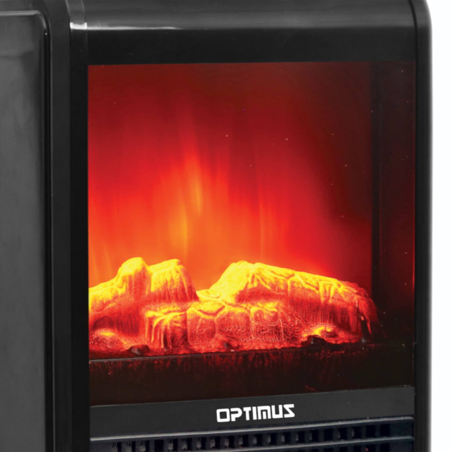 Alt View 1. Optimus - 1200-Watt-Max Mini Electric Flame-Effect Fireplace Heater H-9300 - Black.
