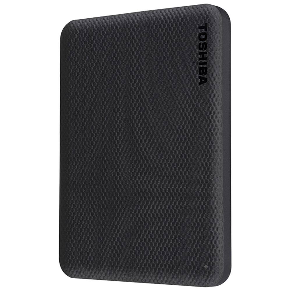 Left. Toshiba - Canvio Advance 4TB External USB 3.0 Portable Hard Drive - Black.