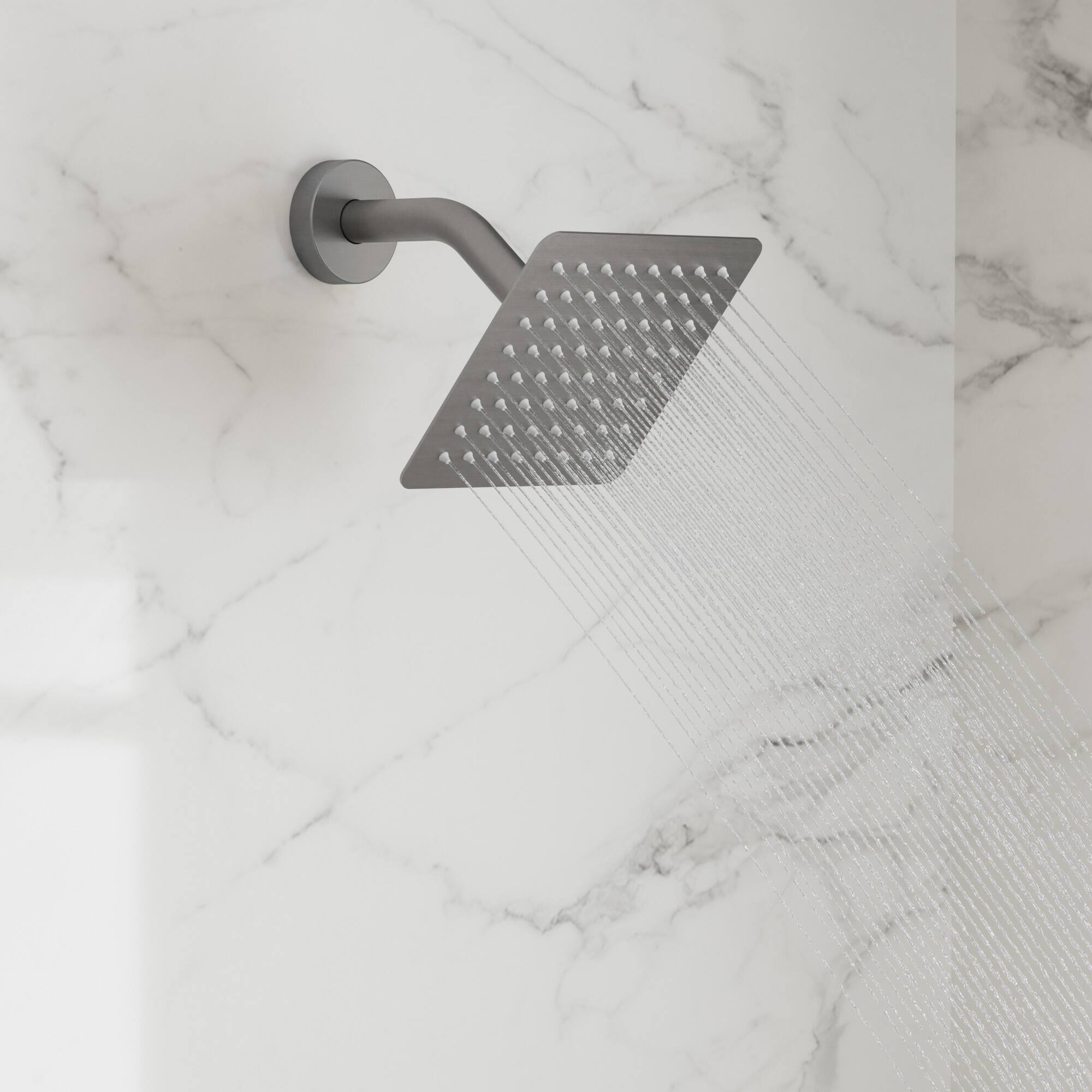 Alt View 4. GRANDJOY - 10" Rain Shower System with Handheld Shower Head and Single Handle Mixer Valve - Brushed Nickel.