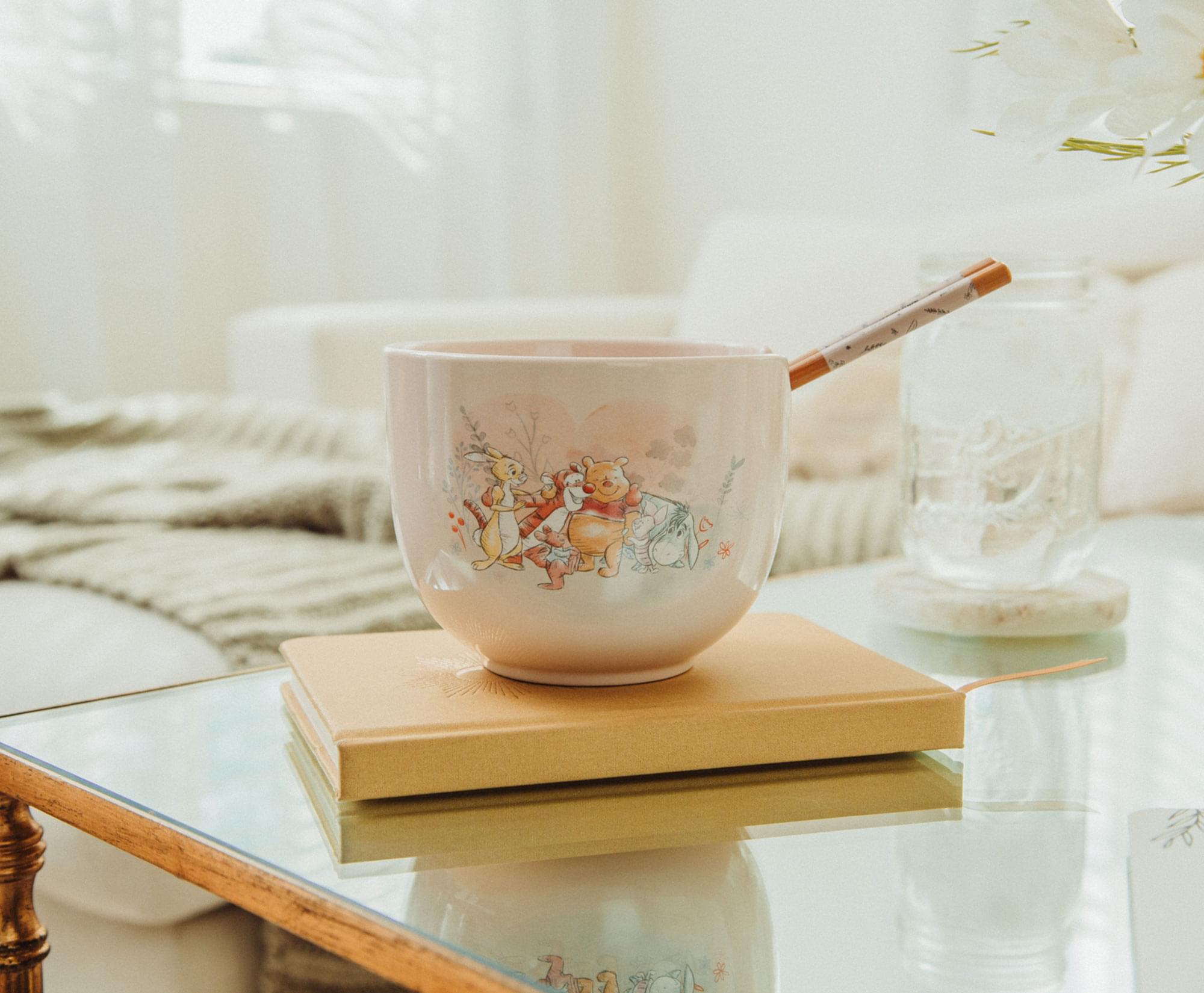 Alt View 5. Disney - Disney Winnie the Pooh Storybook 20-Ounce Ceramic Ramen Bowl and Chopstick Set - Pink.