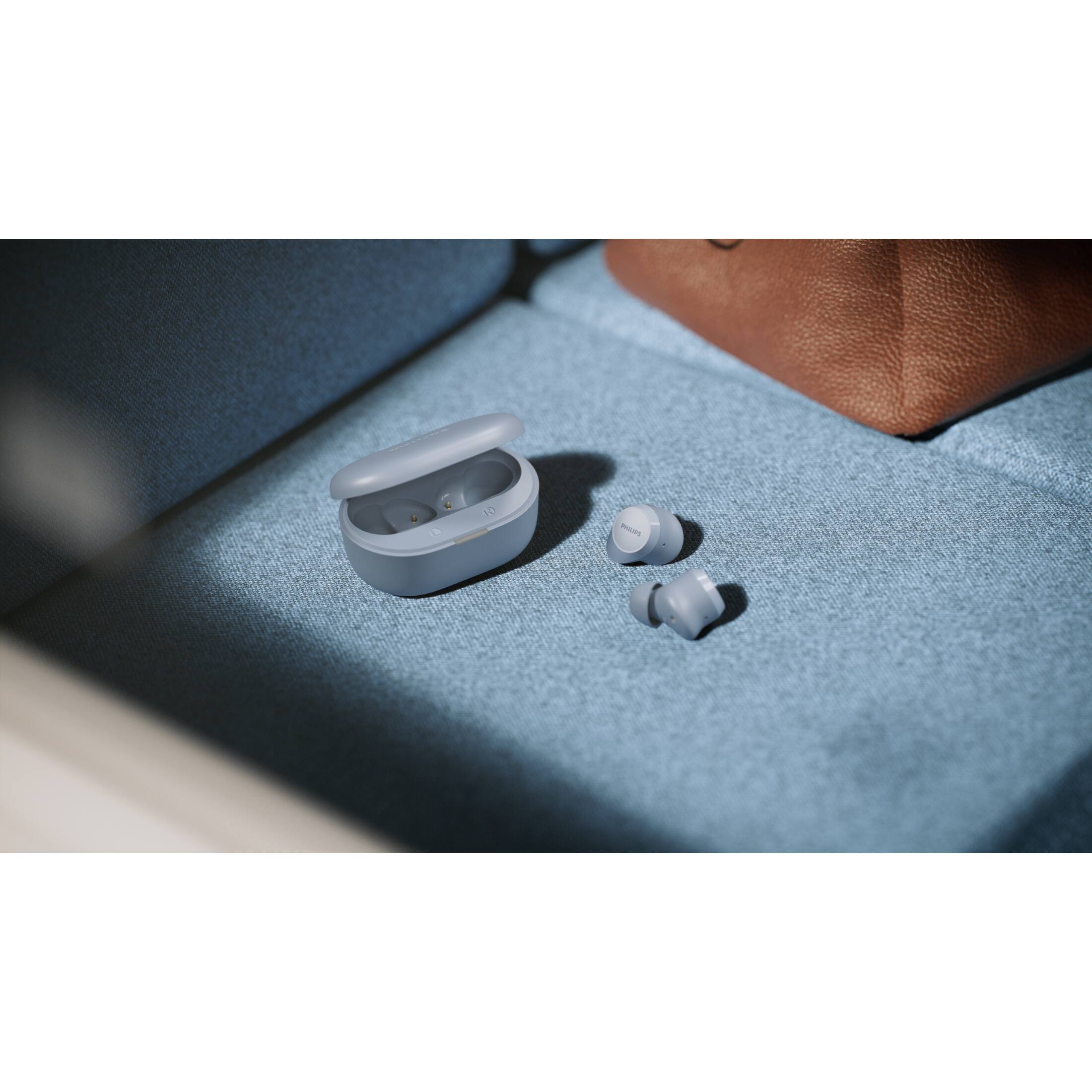 Alt View 7. Philips - TAT1300 True Wireless In-Ear Bluetooth Earbuds with SecureFit Ear Tips, 24H Playtime - Blue.