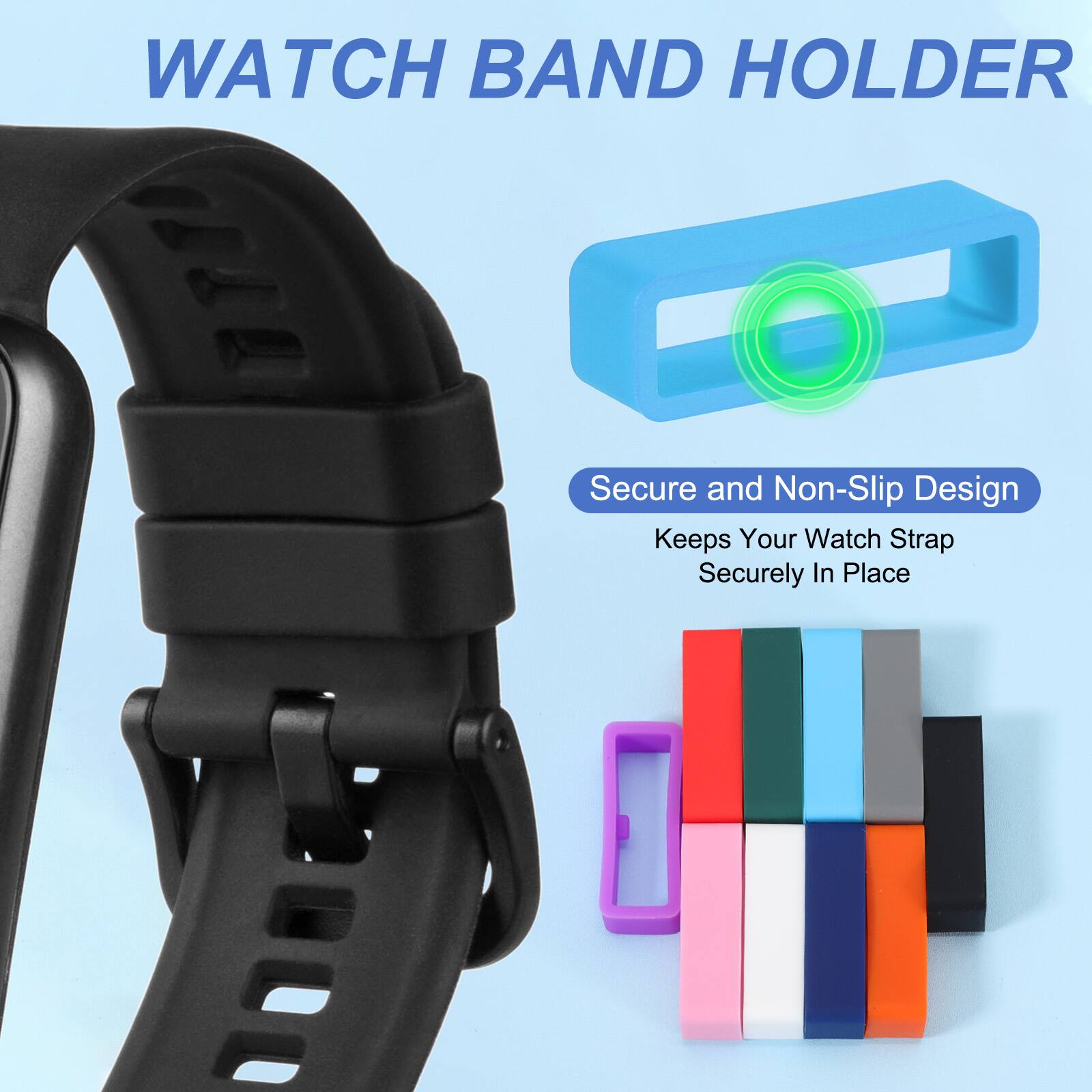 WATCH BAND HOLDER

Secure and Non-Slip Design
Keeps Your Watch Strap Securely In Place
