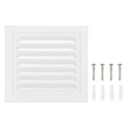 Unique Bargains - 7"x7" Attic Soffit Vent, 1pc Aluminum Alloy HVAC Air Vent Cover with Screen Mesh and Screw for Wall Ceiling Attic - White