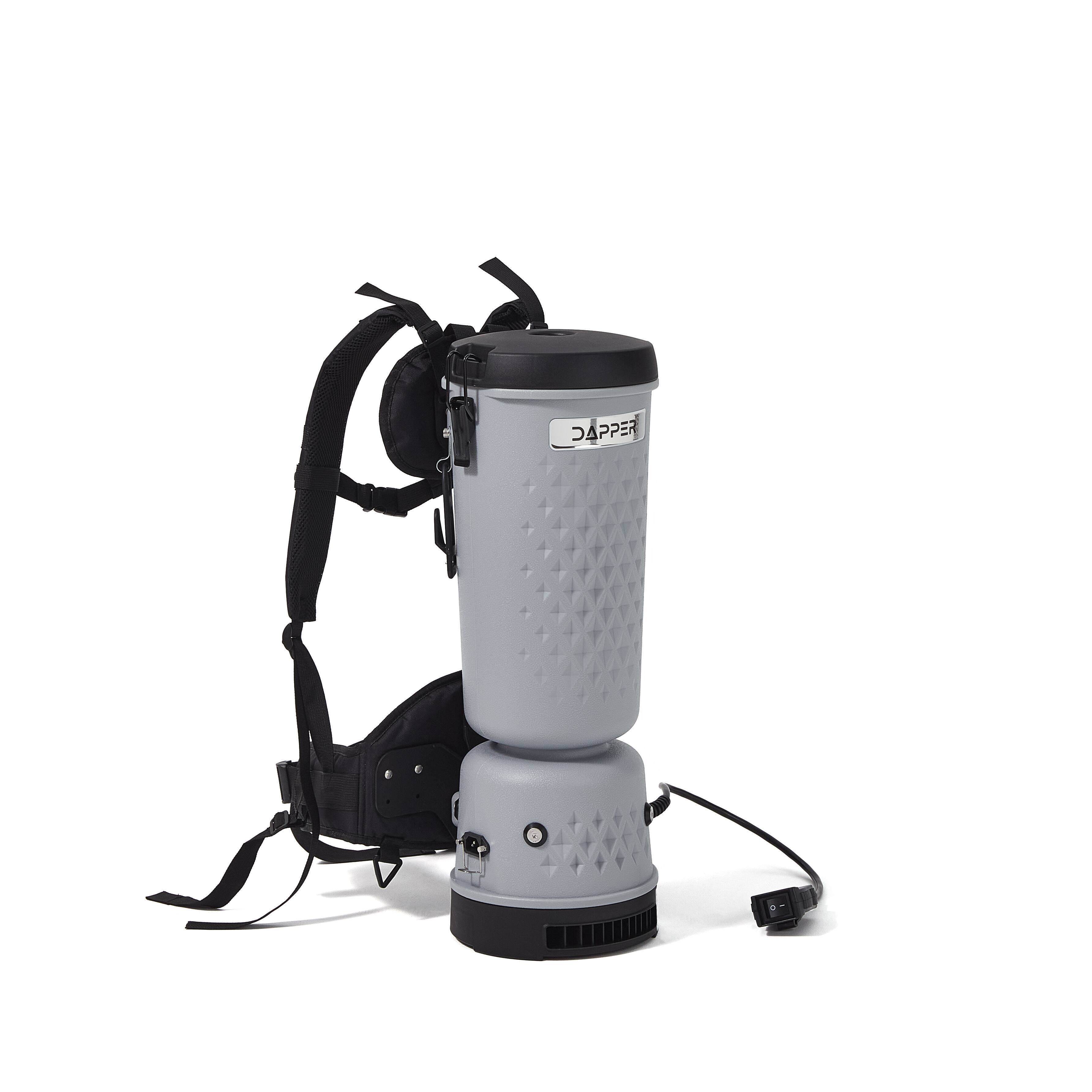 Alt View 10. Dapper Supply - Dapper Commercial Backpack Vacuum Cleaner 13 lb HEPA Filter 10.5 Qt Capacity 50 Ft Cord 1200W Multi Surface - Grey.