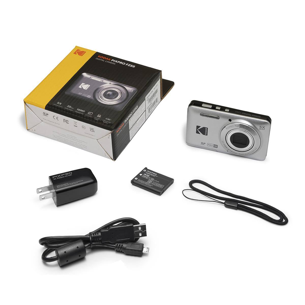 DIGITAL KODAK PIXPRO CAMERA FZ55  
5X 28 16MP 17-LCD CE FC UKER  
CHI  
GREE PEXPRO  
KODAK FULL NO  
No PIXPRO,  
KOOVX 5X WHOE  
PIXPRO AC Adepow PA-100  
PIXPRO