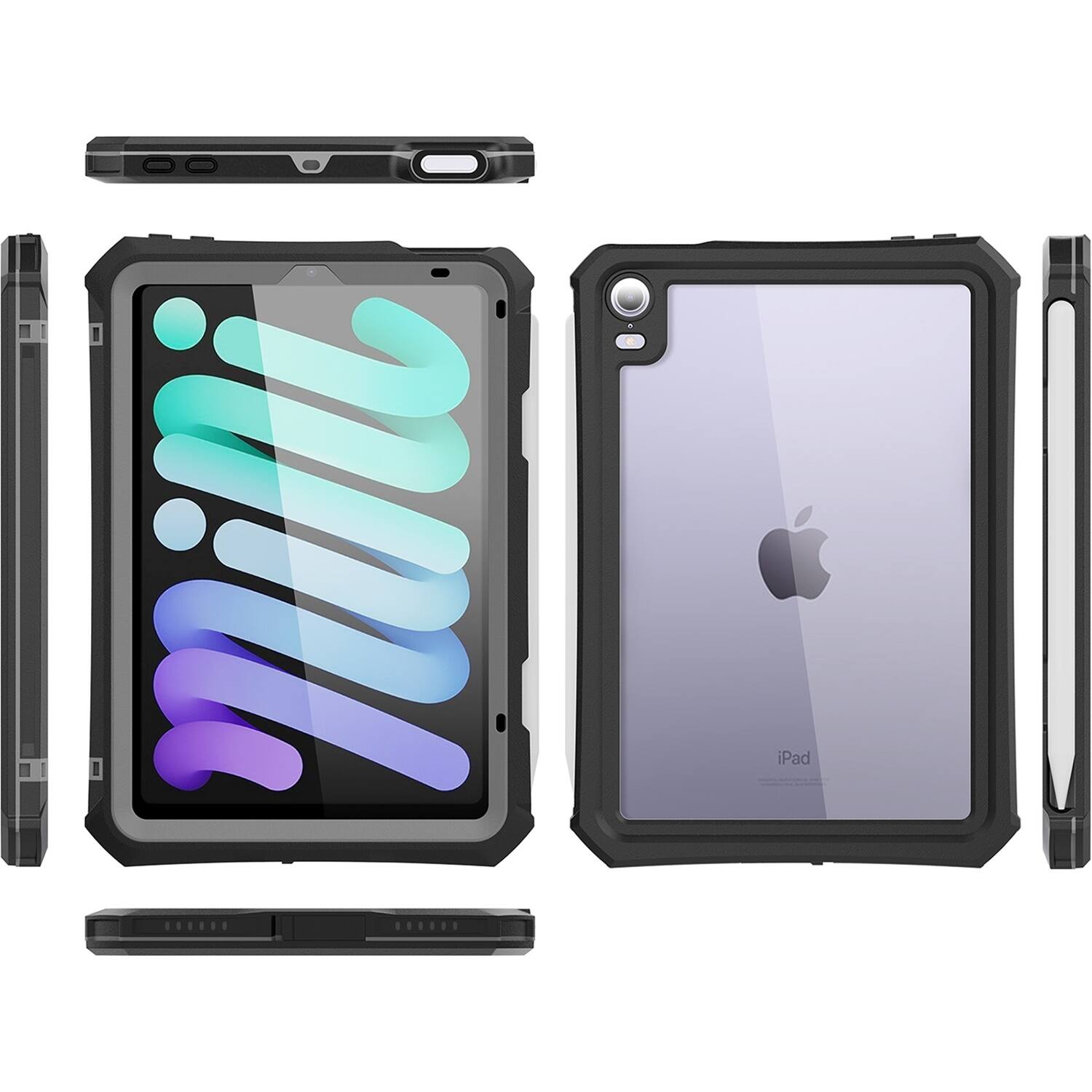 Alt View 12. SaharaCase - Water-Resistant Case for Apple iPad mini (A17 Pro) Apple iPad mini (6th Generation 2021) - Black.