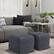 Left. Simpli Home - Fredrik Square Pouf - Dark Blue.