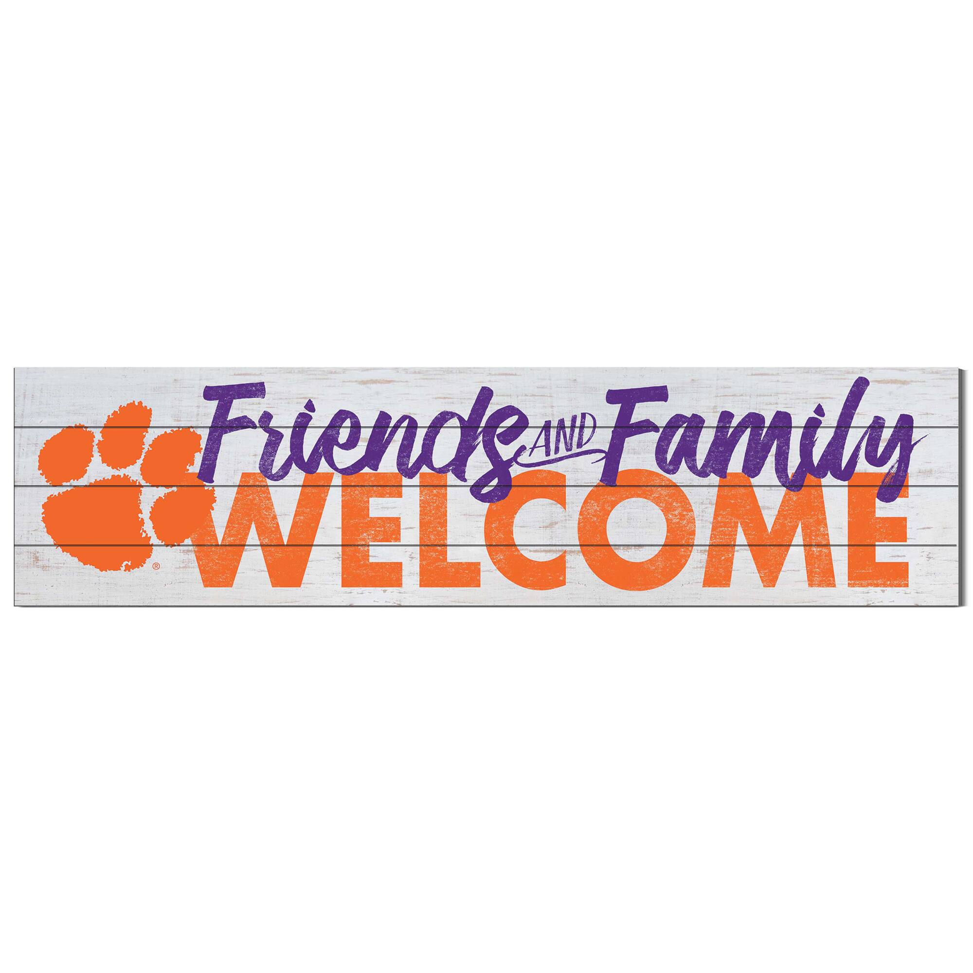 Clemson Tigers 10'' x 40'' Friends & Family Welcome Sign
