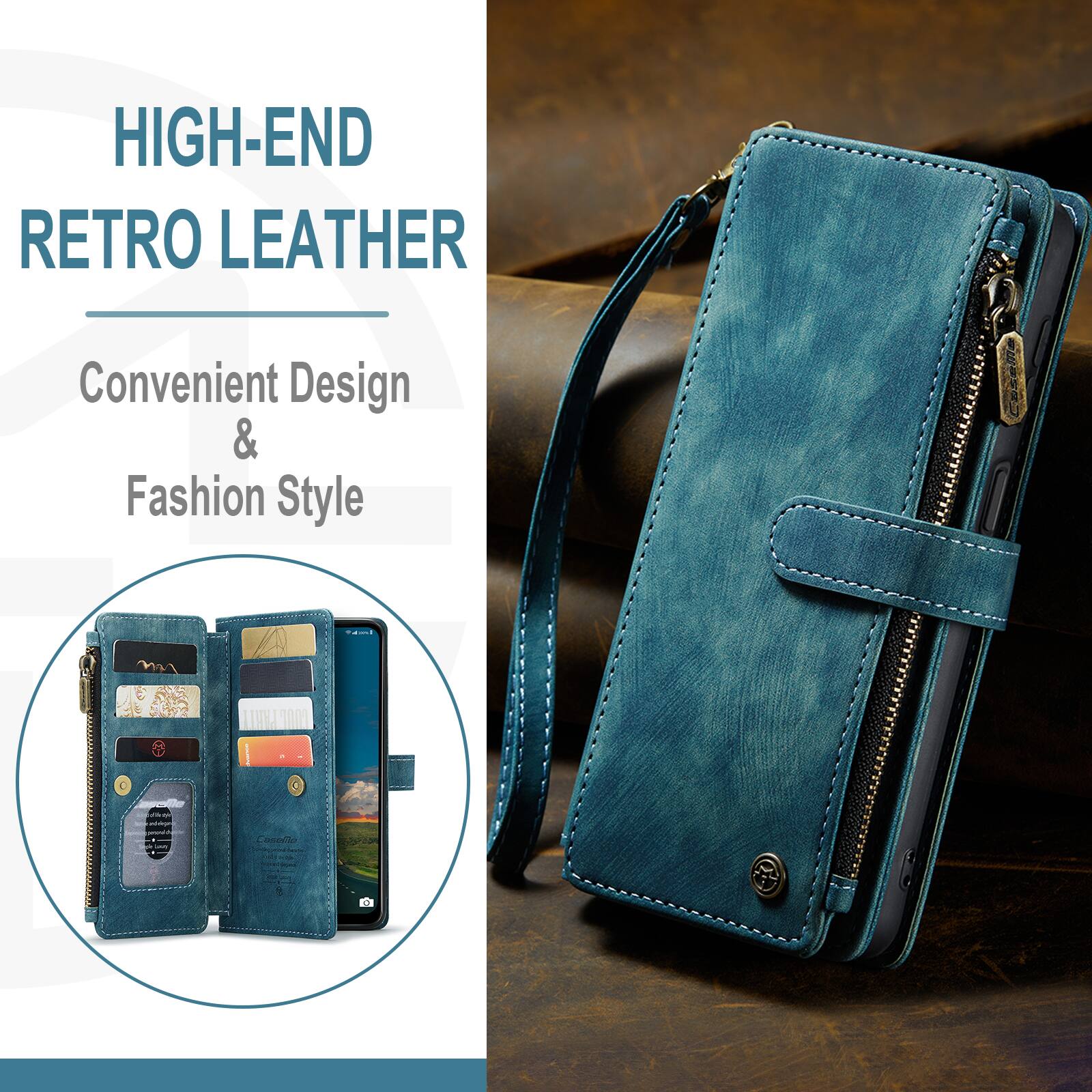 HIGH-END RETRO LEATHER  
Convenient Design & Fashion Style