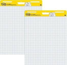 Post-it - Super Sticky Easel Pad, 25" x 30", Grid Lined, 30 Sheets/Pad, 2 Pads/Carton (560) - White
