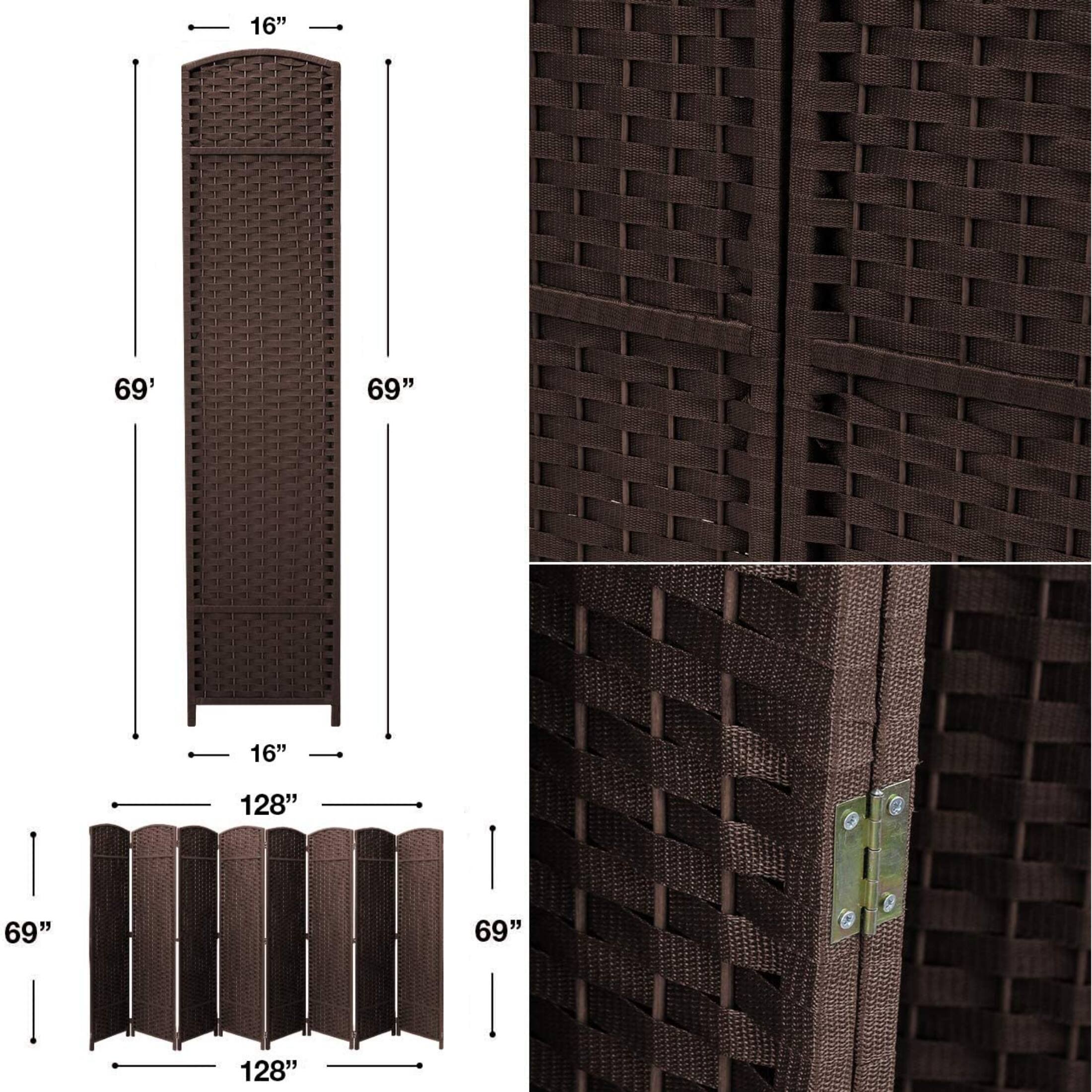 16" x 69" x 16"  
128" x 69" x 69" x 128"