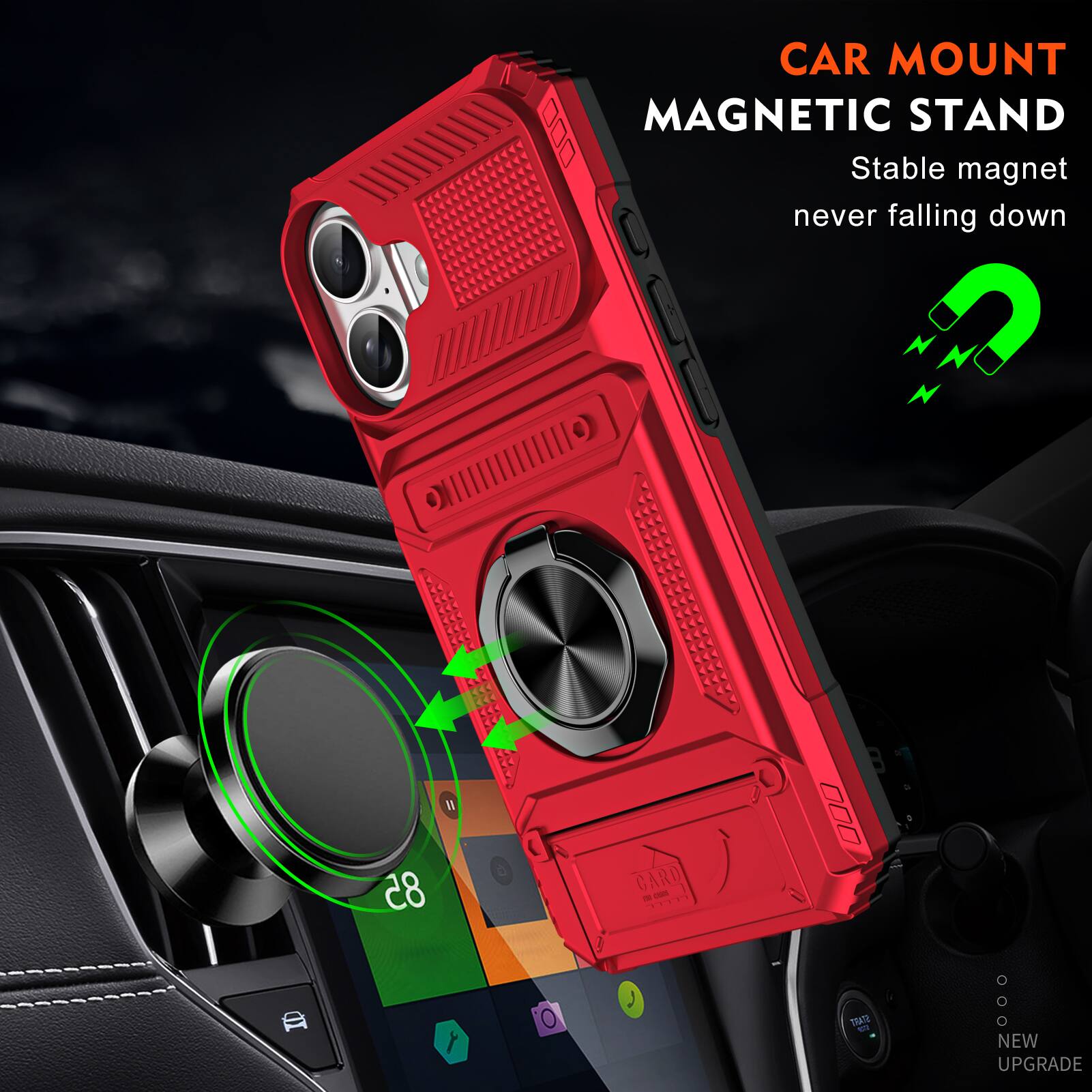 CAR MOUNT MAGNETIC STAND  
Stable magnet never falling down  
NEW UPGRADE
