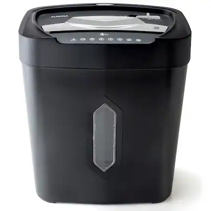 Front. Aurora - Aurora AU1230XA Anti-Jam 12-Sheet Crosscut Paper and Credit Card Shredder with 5.2-Gallon Wastebasket - Black.